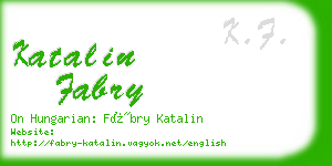 katalin fabry business card